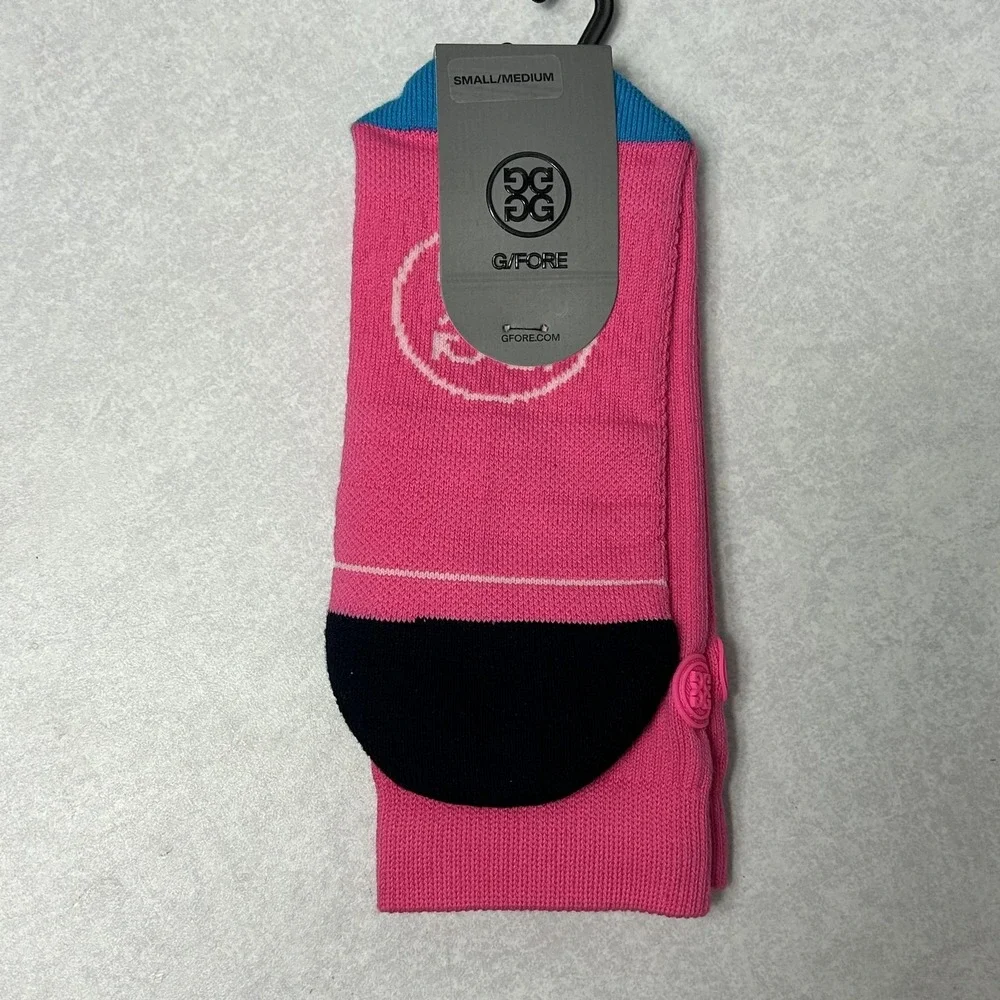 G/FORE Crew Socks Mens Medium Pink Pray For Birdies Golf Mid Calf‎ Performance